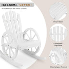 Outvita Adirondack Rocking Chair, Wood Wagon Rocker, Outdoor Wooden Carbonized - Image 5