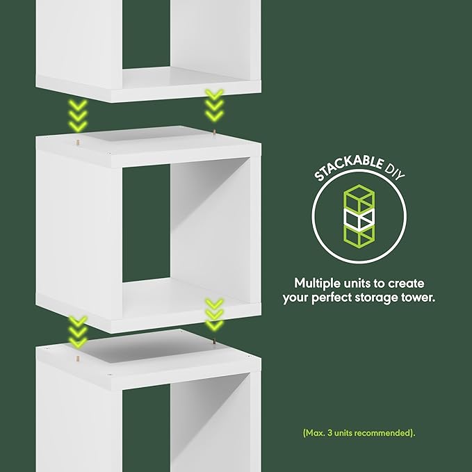 Furinno Cubicle Book Shelf, Stackable Bookshelf, Cube Storage Organizer Bookcase - Image 4