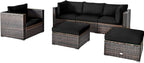 Tangkula 6 Pieces Wicker Patio Furniture Set, PE Rattan Outdoor Sectional - Image 9