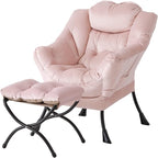 Welnow Lazy Chair with Ottoman, Modern Accent Chair with Armrests and a Side by LifeGetsBetterWithWelnow
