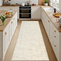 2'6''x8' Hallway Washable Runner Rug: Kitchen Carpet Retro Beige | Vintage Boho by Luxturiy