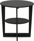 Furinno JAYA Side Table, 2-Tier Round Modern End Table - Image 8
