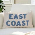 Blue Coastal Tufted Embroidery Throw Pillow Cover 12x20, Coastal Room Decor by Unknown