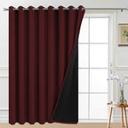Yakamok Burgundy Red Blackout Patio Door Curtain Panels W100 x L96, 1 Panel | by Yakamok
