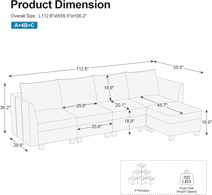 Belffin Modular Sectional Sofa Couch - Image 2