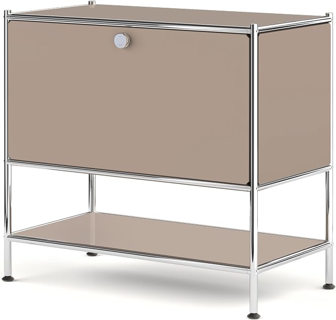 Metal Sidetable with Flap Door, 27.5" Height by SIMPLINK
