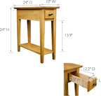 Leick Home Teegan End Table, Solid Wood, 1 Storage Drawer, Bottom Display Shelf - Image 2