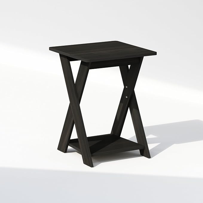 Furinno TIDUR Night Stand, Open Shelf Design X-Legs Nightstand, Criss-Crossed - Image 5
