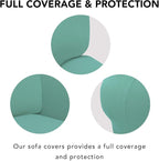 PureFit Stretch Couch Covers for Sofa Large Sofa Slipcovers Cyan | 1-Piece Sofa - Image 3