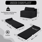 Tiita Folding Sofa Bed Chair, 4-Fold Convertible Sleeper Chair - Image 2