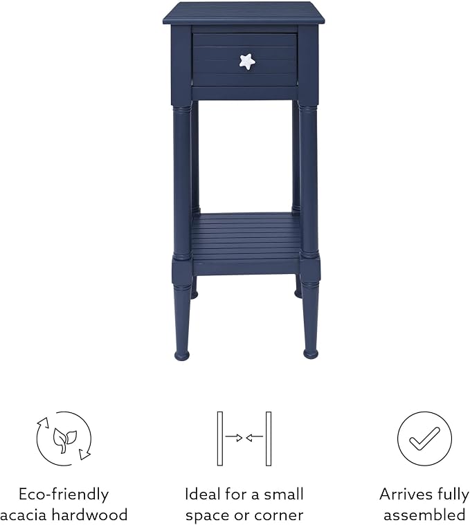 Linon Raleigh Navy Small Accent Table - Image 14