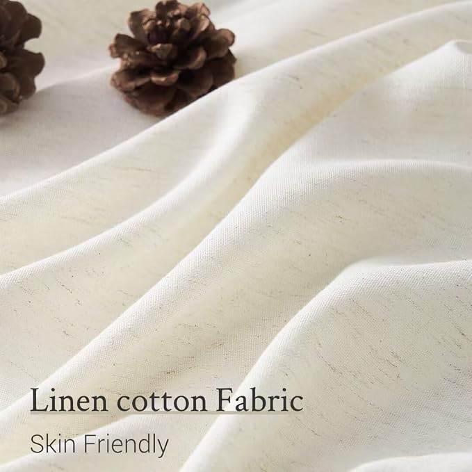 Topfinel Natural Pinch Pleated Linen Curtains 84 Inch Length 2 Panels - Image 4