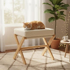 BAMBOOHOMIE Foldable Foot Stool Ottoman, Modern Foot Rest - Image 8