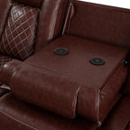 Power Recliner Sofa with LED Lights, Leather Power Reclining Sofa, Living Room - Image 5