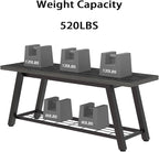 Oastreeful Industrial Entryway Bench Rustic Wood and Metal Storage Bench - Image 7