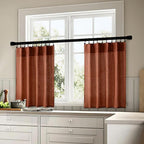 MIULEE Burnt Orange Fall Kitchen Curtain 30 Inches Long 2 Panels Farmhouse | - Image 3