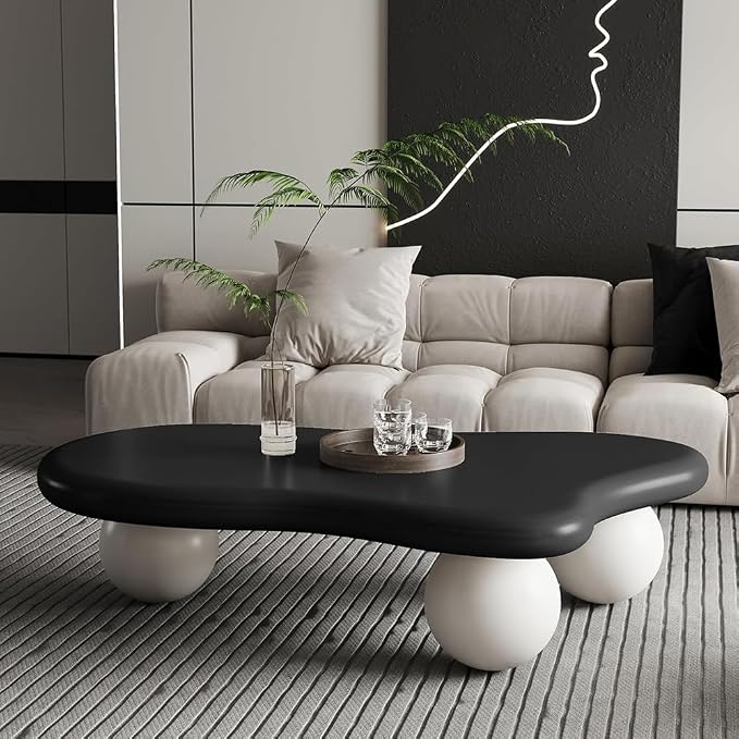47" Irregular Coffee Table Cloud Coffee Table by LvingRoomFurniture