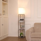Gupuzm Floor Lamp with Shelves, Modern Square Standing Lamp with 3 Color - Image 6