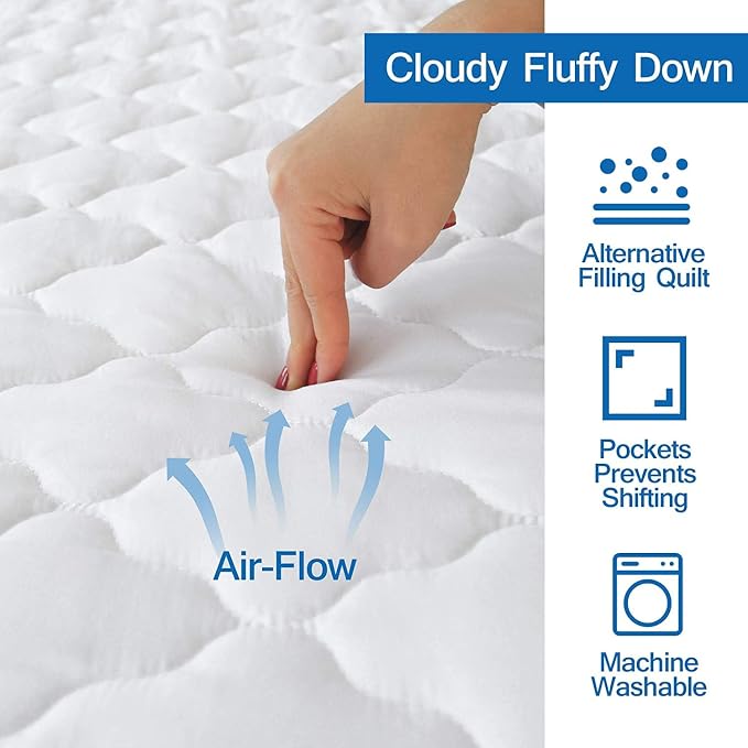 Cot Mattress Pad Protector Waterproof, Quilted Cot Size Mattress Cover 30" X - Image 4