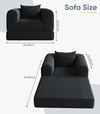 SYFERLORY Versatile 2 in1 Armchair Accent Chair Couch Convertible Boneless - Image 2