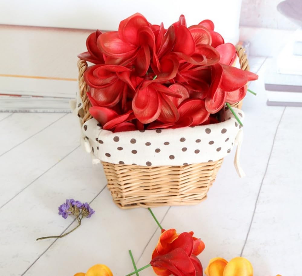 10 pcs Red Hawaiian Plumeria Flowers Artificial -1.5inch Stems - Image 4