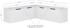 Linon Harris White Solid Pine Backless Nook - Image 5