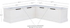 Linon Harris White Solid Pine Backless Nook - Image 2