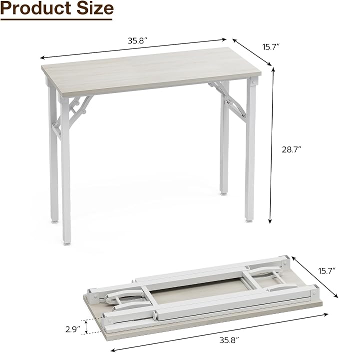 TEMI Small Computer Desk Folding Table - Image 3