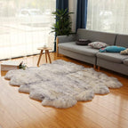 HUAHOO Premium Genuine Sheepskin Rug White Gray Real Australia Sheepskin - Image 2