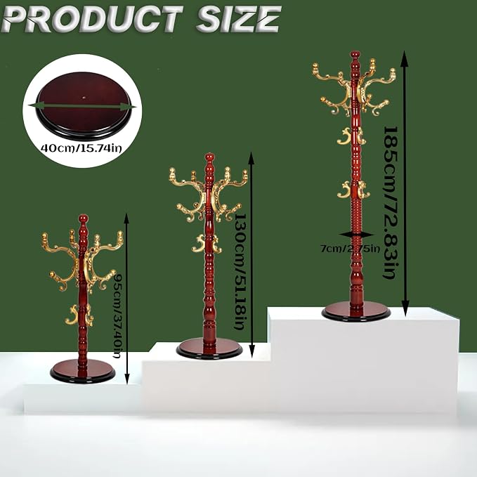 73" Wooden Coat Rack Stand, Coat Racks Freestanding - Image 6