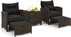 Tangkula 5 Pieces Patio Conversation Set, PE Wicker Rattan Outdoor Furniture Set by TANGKULA