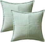 MIULEE Mint Green Corduroy Pillow Covers 20x20 Inch - Image 6
