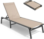 ONBRILL Aluminum Chaise Lounge Chair Outdoor, Foldable & Assembly Free Outdoor - Image 9