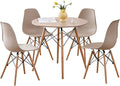 5-Piece Round Dining Table Set, Small 31.5" Kitchen Table Chairs Set of 4 Space by LECAFURHL