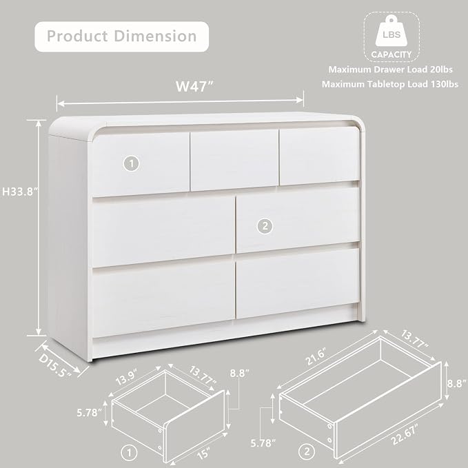 Aitjunz Modern 7 Drawers Dresser - Image 2