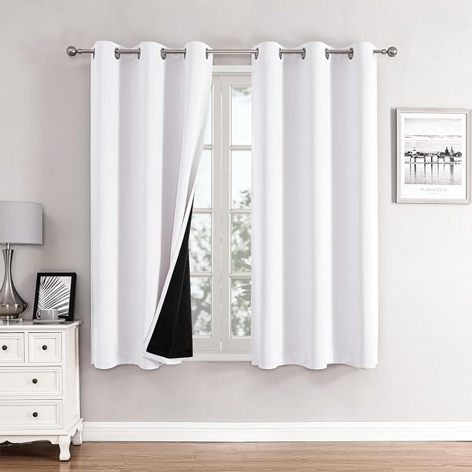 ChrisDowa White 100% Blackout Curtains by ChrisDowa