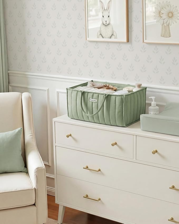Blissful Diary Baby Diaper Caddy Organizer, Stylish Storage Basket - Image 7