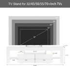 JUMMICO TV Stand with LED Lights, Modern Entertainment Center Media and Open - Image 3