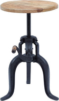 Jofran Global Archive Industrial Iron Crank Accent Table, Natural and Black by Jofran+Inc.
