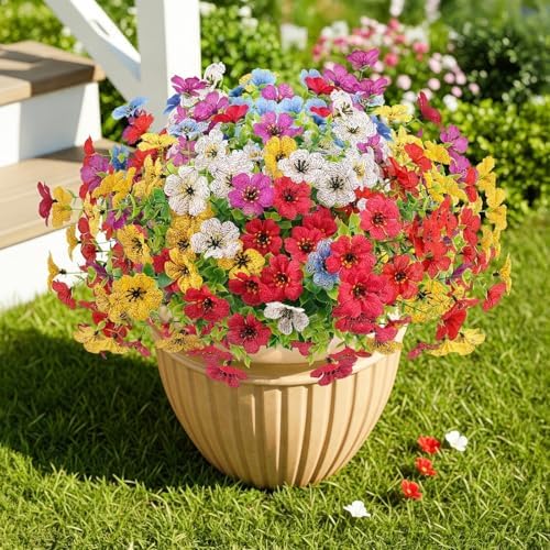 ATTGREAT Artificial Flowers for Outdoors UV Resistant Decor, 24 Bundles by WelcometoAttgreatWeHaveAlwaysFirmlyBelievedEndlessBloomsEndlessCreativity