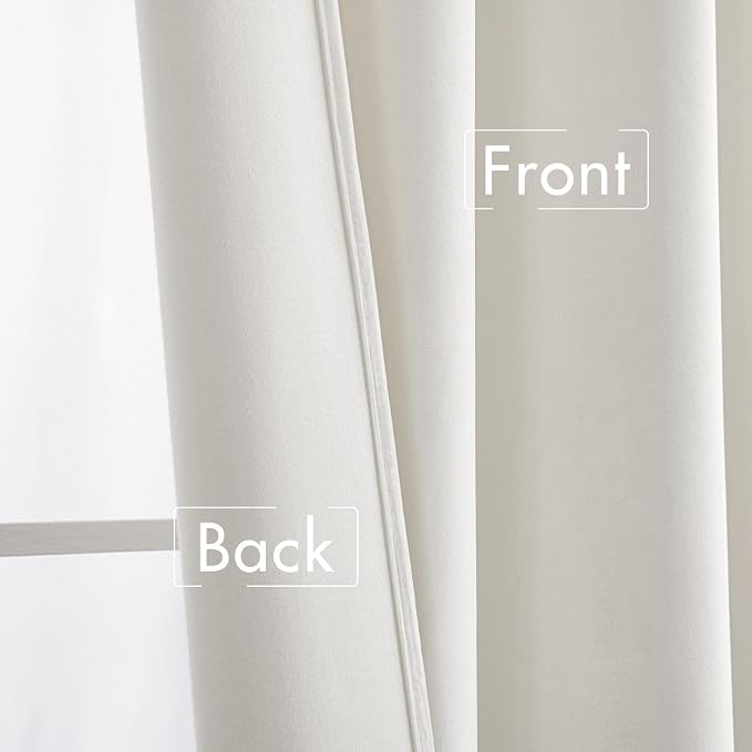 MIULEE White Velvet Curtains 52x96 inches Luxury Room Darkening Curtains | - Image 6