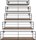 CRUGLA Floating Wall Shelves Set of 5, Wall Mounted Bathroom Shelves, Hanging by CRUGLA