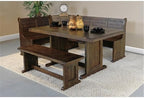 Pemberly Row 3-Piece Farmhouse Wood Breakfast Nook Set - Image 5