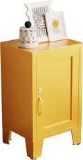 ALBAD Metal Nightstand with Lockable Cabinet, Compact Mini Locker Bedside Table by Albad