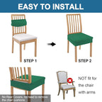 Smiry Waterproof Seat Covers for Dining Room Chairs Set of 6, Stretch Jacquard - Image 5