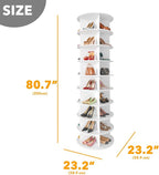 SpaceAid 9 Tier Rotating Shoe Rack Tower, Spinning Shoe Display Lazy Susan - Image 2
