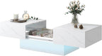 White Marble Modern Coffee Table - Image 7