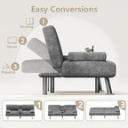 Flamaker Futon Sofa Bed Modern Folding Futon Set Convertible Recliner Lounge - Image 5