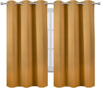 Blackout Curtains 42 x 63 inch/Mustard YellowCurtains Set of 2 Panels/Thermal - Image 2