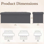 30 inch Storage Ottoman Bench, 30 inch Folding Storage Bench Ottoman, - Image 3